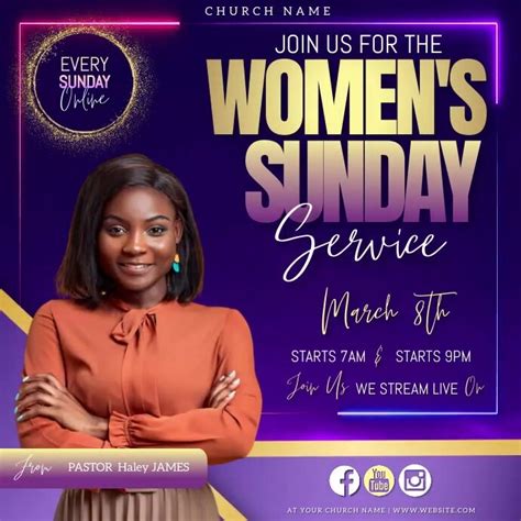 Womens Day Church Service Ad Design Template Postermywall