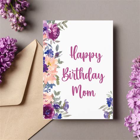 happy birthday mom printable cards easy diy printables