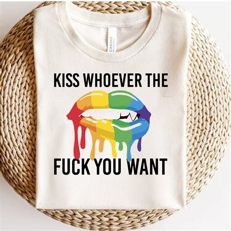 Kiss Whoever The Fuck You Want Svg LGBT Rainbow Pride Flag Svg Cut File LGBTQ Month Pride Svg