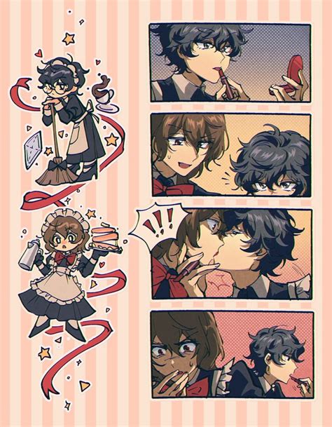 Amamiya Ren And Akechi Gorou Persona And 1 More Drawn By Catromnya