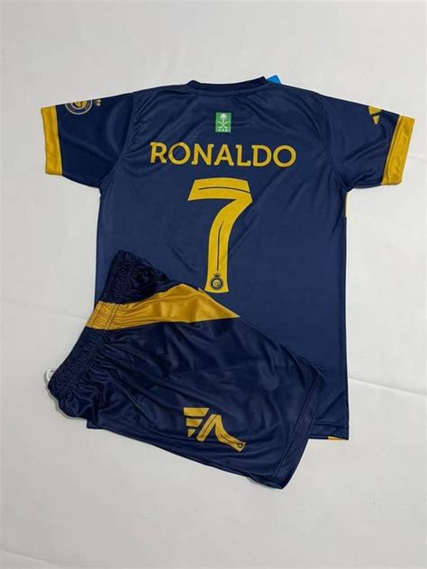 Ronaldo al-nassar football kit for kids 2024 AWAY KIT BLUE | Daraz.pk