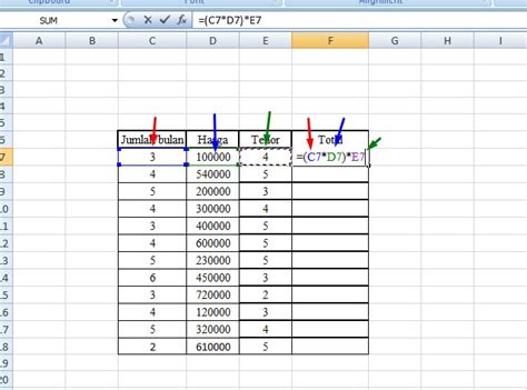 Rumus Excel Perkalian Banyak Kolom Excel Dan Rumus Microsoft Excel