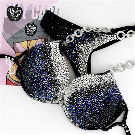 Red Passion Fitness Bikini Suit Pro Bodybuilding Designer Suit Vicky Ross Fit