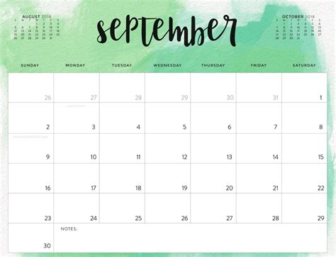 20+ september calendar printable