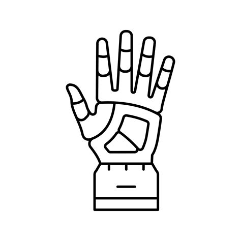 Hand Robot Line Icon Vector Illustration 19575202 Vector Art At Vecteezy