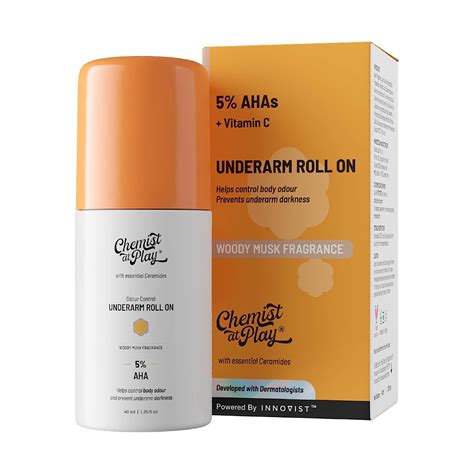Chemist At Play Underarm Roll On With 5 Aha Lactic Acid And 1 Mandelic