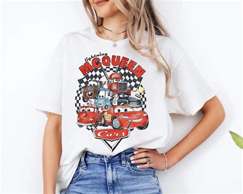 Retro Lightning Mcqueen Shirt Vintage Disney Cars Shirt Disney Car