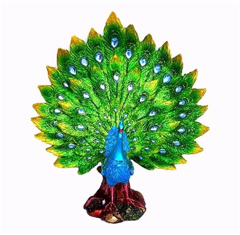 Gorgeous 14 Colorful Peacock Statue Home Decor Office Feng Shui T 29505 Usa