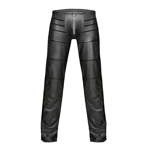 Plus Size Men Sexy Wetlook Faux Leather Lingerie Exotic Pants PU