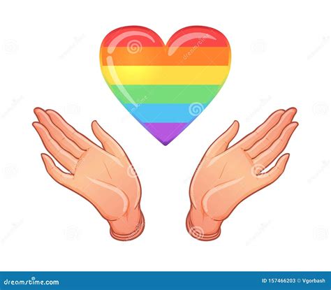 Icono De Color Arcoiris Orgullo Gay Concepto LGBT Dibujo Vectorial De Estilo Realista Aislado