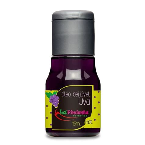 Óleo Beijável Hot ml La Pimienta Sabor Uva para Momentos Quentes Sex Shop Loja Fetiches