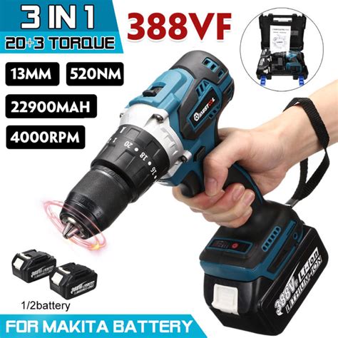 388V 520NM 3in1 Brushless Electric Drill Cordless Compact Impact Drill