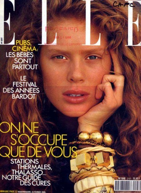 Rachel Hunter Elle Magazine 15 February 1988 Cover Photo France