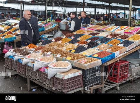 Dried fruit & nuts Sheki local town Market Azerbaijan Stock Photo ...