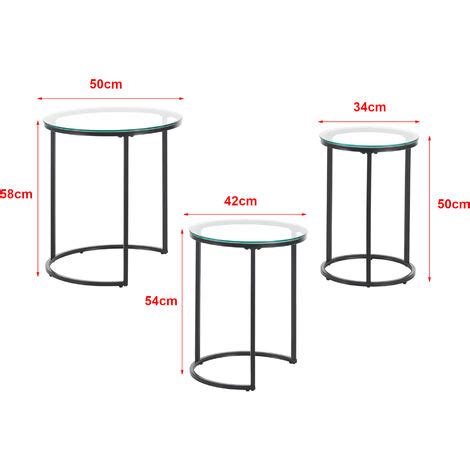 Set De Tables D Appoint Kyyj Rvi Rondes Gigognes Verre Clair En Casa