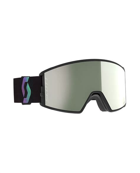 Scott React Pro Black Aurora Green Pro White Chrome Extra Lins