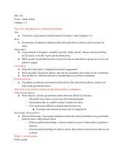 PSC 101 Exam 1 Review Sheet Docx NOTE Bring A Scantron On The Day