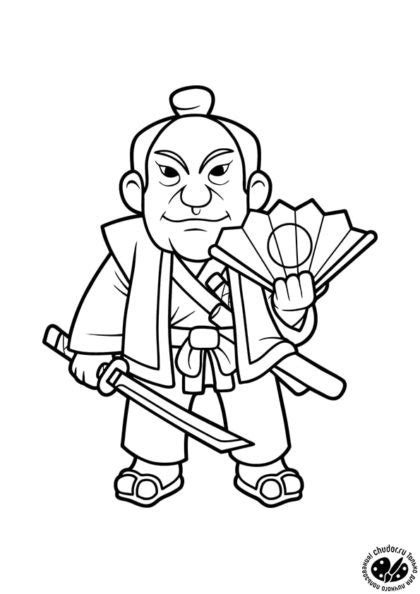 Раскраска Самурай скачать или распечатать | Чудо ребенок
