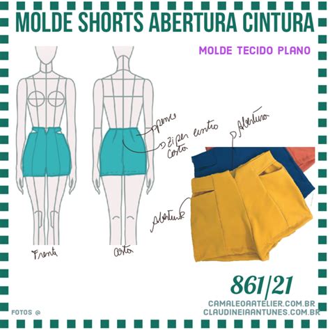 Molde Short Abertura Na Cintura 861 21 CAMALEOA ATELIER DE COSTURA