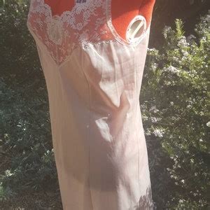 Nightie Vintage Bone Satin And Lace Elegant Lingerie Nightie By Vanity Fair Etsy