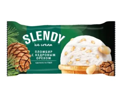 Мороженое пломбир «Slendy» с кедровым орехом | отзывы