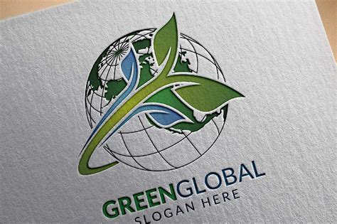 Green Global Ecology Logo Template (22132) | Logos | Design Bundles