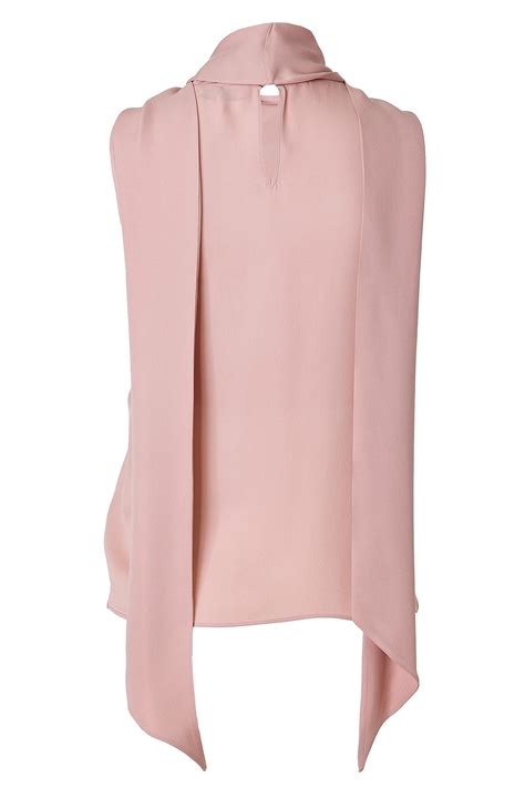 Lyst Emilio Pucci Silk Scarf Neck Top In Pink