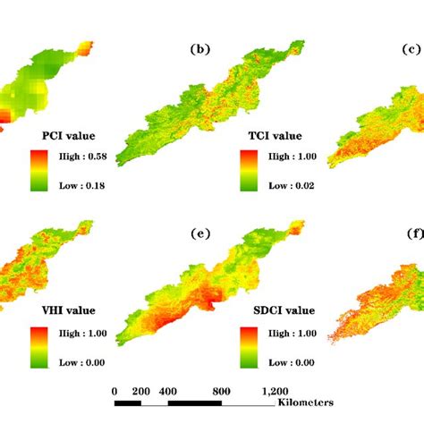 Slopes Of Drought Indices During A Pci B Tci C Vci