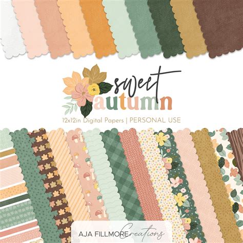 Sweet Autumn Digital Scrapbooking Kit Fall Scrapbook Kit Etsy