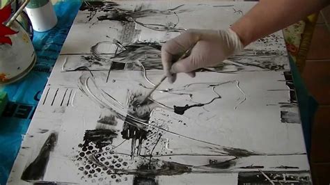 Abstract acrylic painting Black and White Abstrakte Acrylmalerei ...