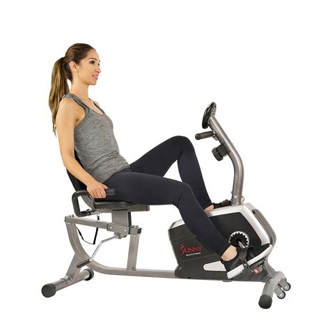 Sunny Health And Fitness Stationary Magnetic Workout Recumbent Exercise