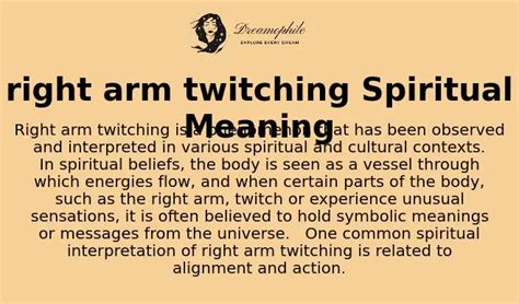 Right Arm Twitching Spiritual Meaning Dreamophile