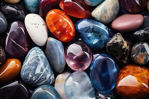 Premium Photo | Closeup Various stones minerals and gems Natural background