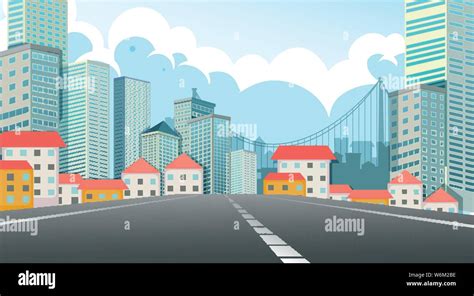 Street view city scene illustration Stock Vector Image & Art - Alamy