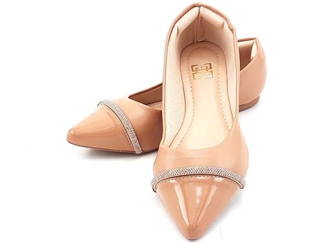 Sapatilha Feminina Cs Nude Vz Infinity Strass Bico Fino Ceci Cal Ados Atacado De Cal Ados