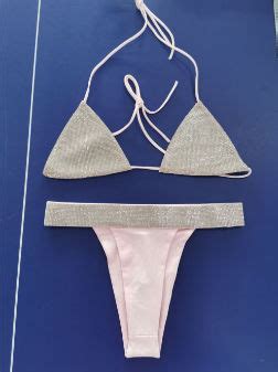 China Swimsuit Solid Metal Chain Bathers Thong Women S Bikini Sets Sexy