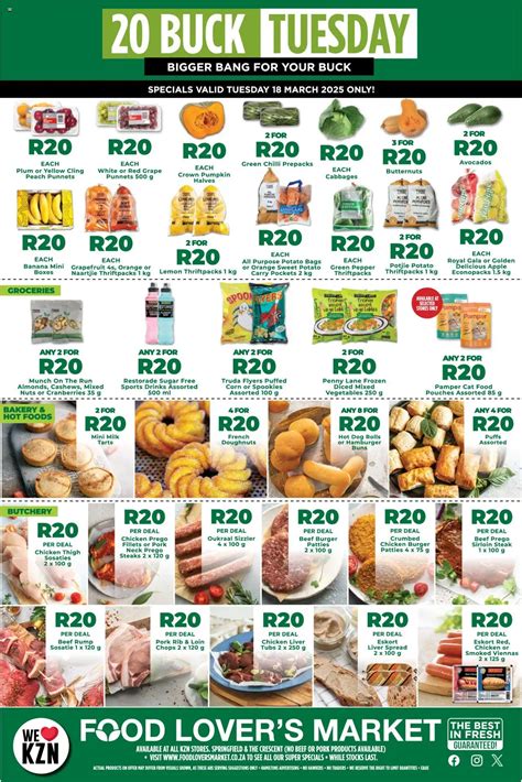 Food Lover's Market KwaZulu-Natal - R20 Buck Tuesday (18/03/2025 - 18