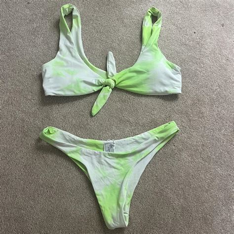 Green Tie Dye Dippin Daisys Bikini Set Depop