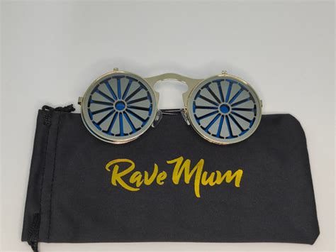 Round Steampunk Glasses - Blue & Gold | RaveMum