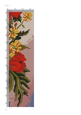 Маки в китайской вазе. Схема вышивки крестом