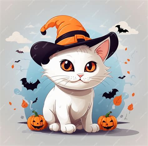 Premium Vector | Cute halloween cat