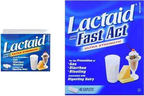Lactaid Extra Strength Tablets 80 Count And Fast Act Caplets Amazonca