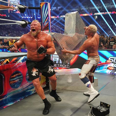 Cody Rhodes Vs Brock Lesnar SummerSlam August 5 2023 WWE Photo