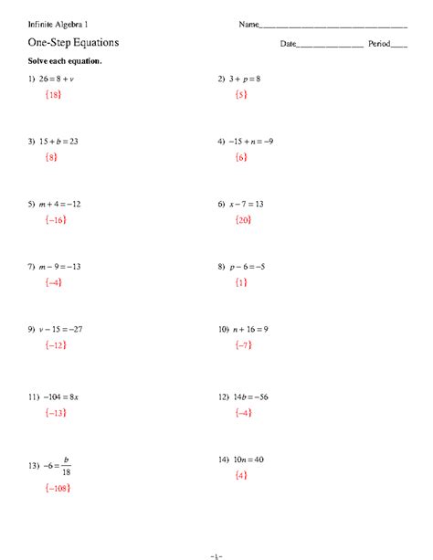 One Step Equations ©i I 2 O 0 B 1 B 2 O 8 K 6 Uztka 1 Vslovfftmw 0 Ayr 1 Er Yl 1 Lwc 8 J D La