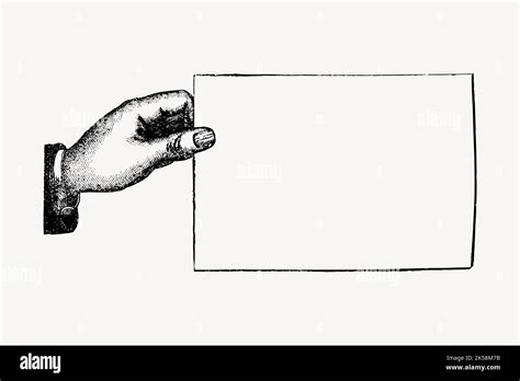 Hand Holding Sign Vintage Frame Illustration Vector Stock Vector Image