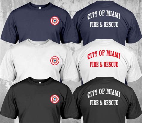 New City of Miami Fire Department Firefighter Fighter Rescue Tshirt T ...