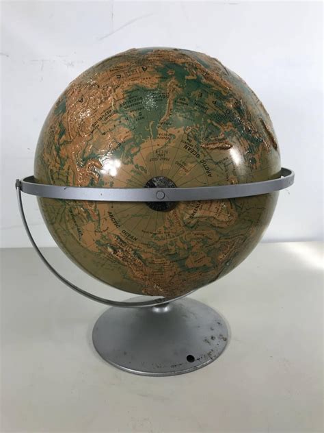 Sculptural Relief World Globe By Nystrom For Sale At 1stdibs