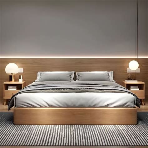 Minimalist Wood Modern Bed Frame with Low Clearance and Solid ...