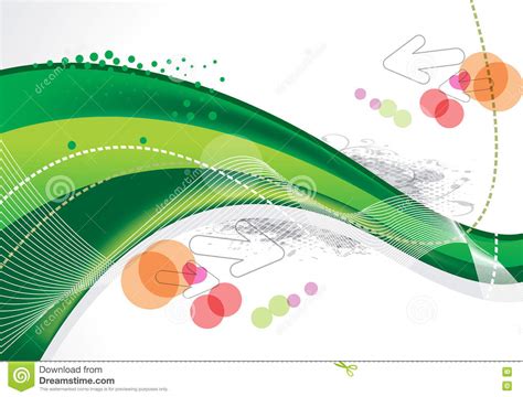 Abstract Green Wave Background With Arrow Vector Illustration