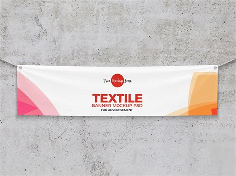 Outdoor Hanging Fabric Banner PSD Mockup | MockupsQ